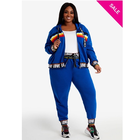 Ashley Stewart Rainbow Love Athleisure Hoodie- NWT - Picture 3 of 4